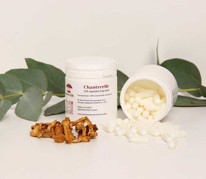 Chanterelle mantar kapsülleri