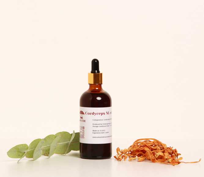 Cordyceps Tentürü - Taze Organik Meyve Organlarından Çift Ekstraksiyon